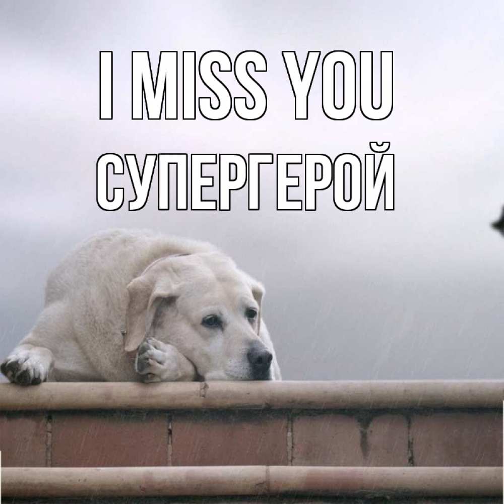Greetings card с именем, Супергерой I miss you ждет Greetings with text for free download 