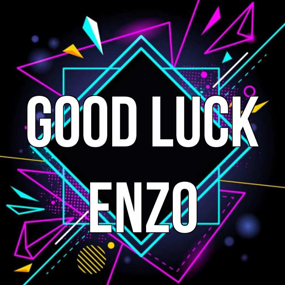 Greetings card с именем, Enzo Good luck рамочки Greetings with text for free download 