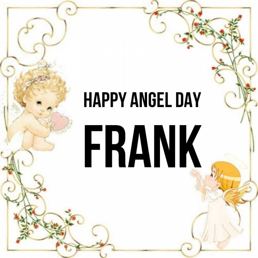 Greetings card с именем, Frank happy angel day ангелы желают прекрасных именин Greetings with text for free download 