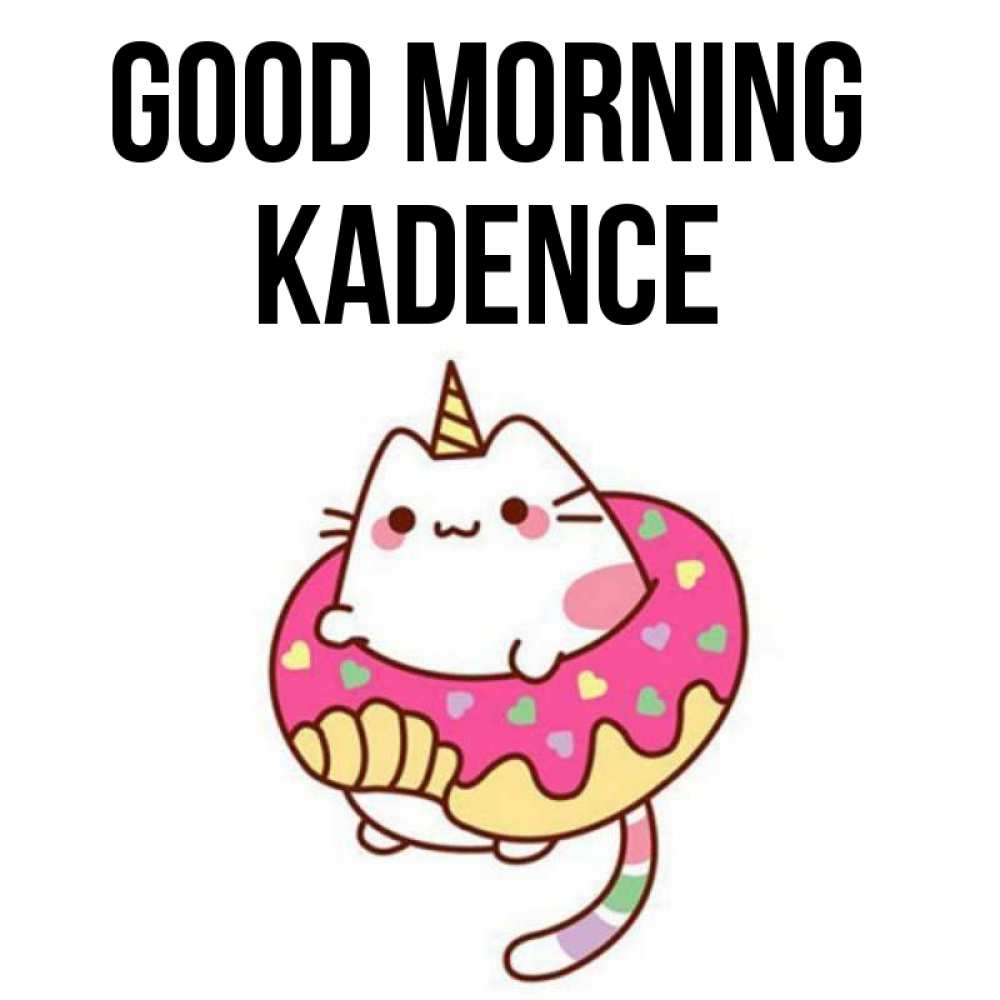 Greetings card с именем, Kadence Good morning кот в бублике Greetings with text for free download 