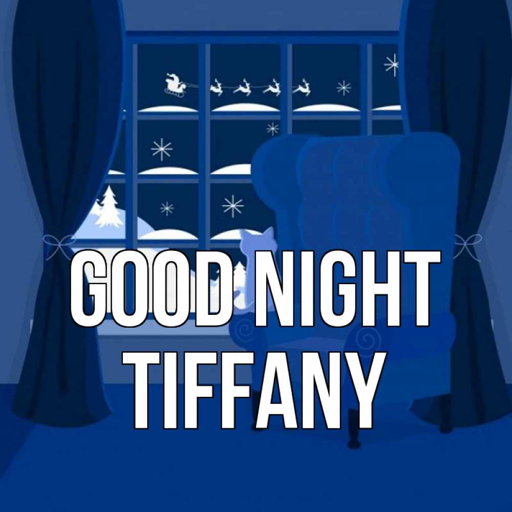 Greetings card с именем, Tiffany Good night зимняя тема Greetings with text for free download 
