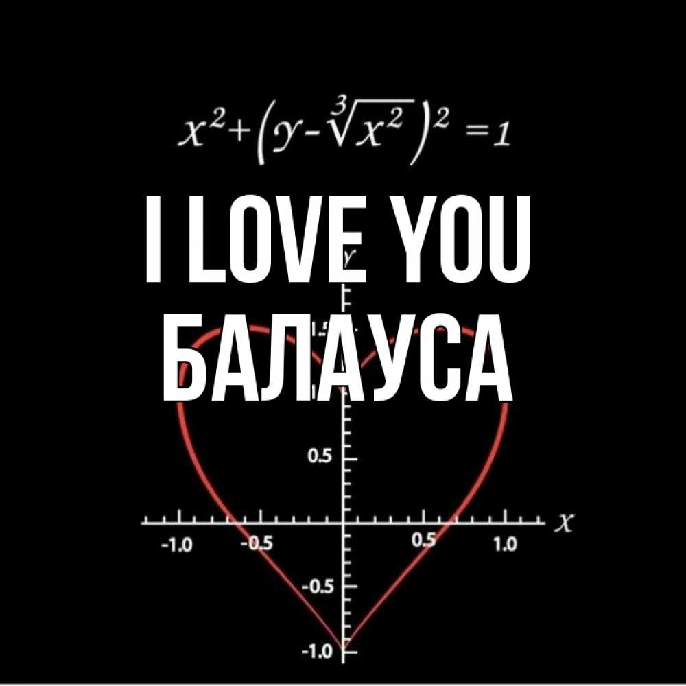 Greetings card с именем, БАЛАУСА I love you сердечная формула Greetings with text for free download 