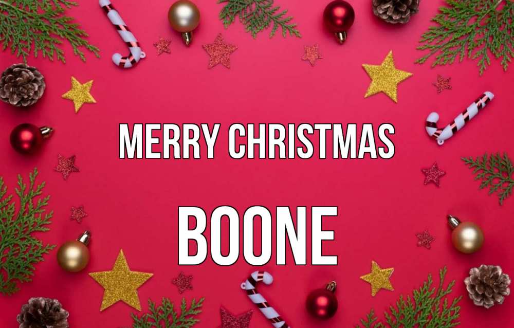 Greetings card с именем, Boone Merry Christmas с рождеством Greetings with text for free download 