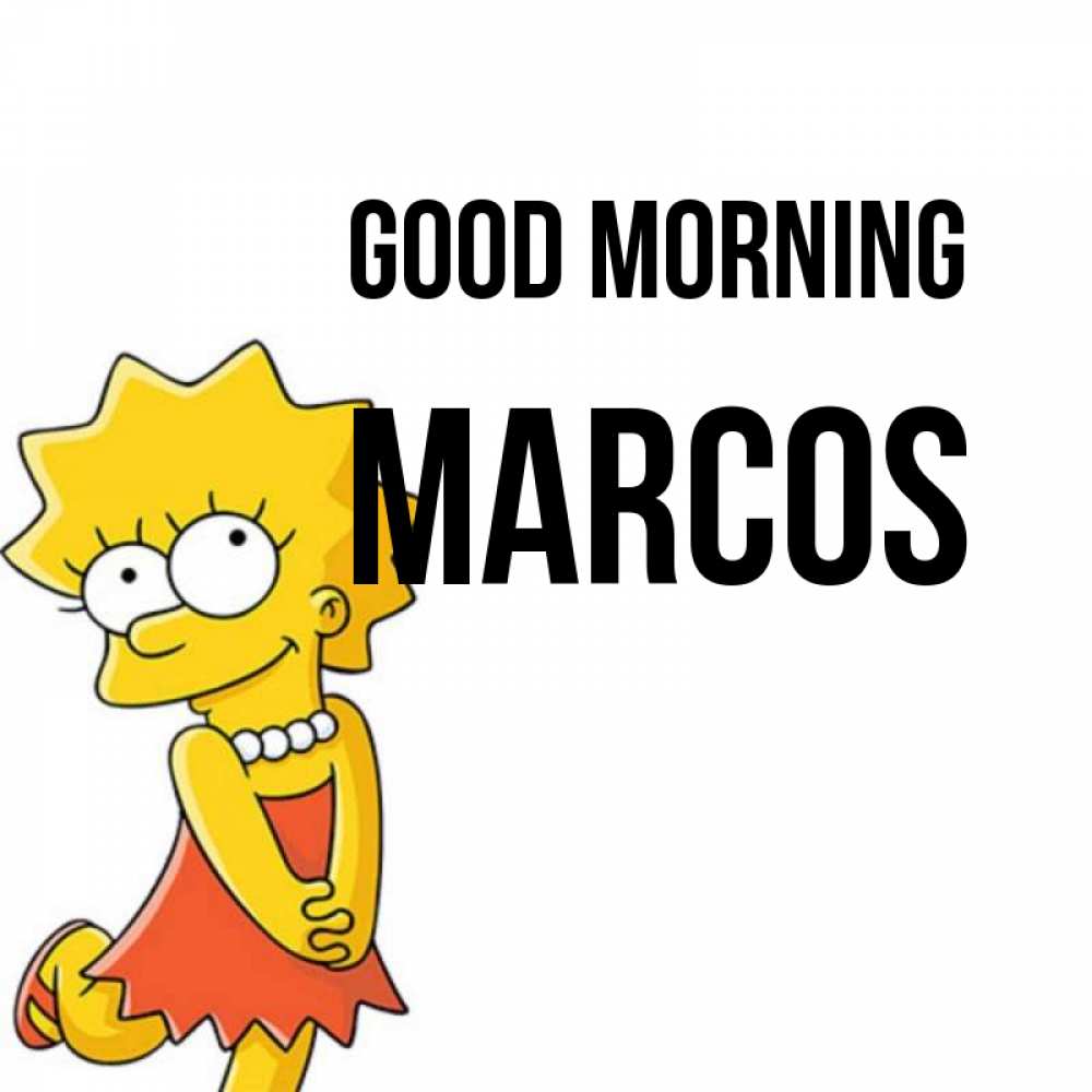 Greetings card с именем, Marcos Good morning в платье и ожерелье Greetings with text for free download 