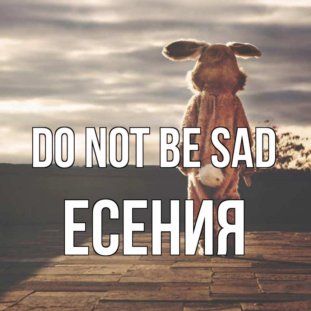 Greetings card с именем, Есения Do not be sad со спины Greetings with text for free download 