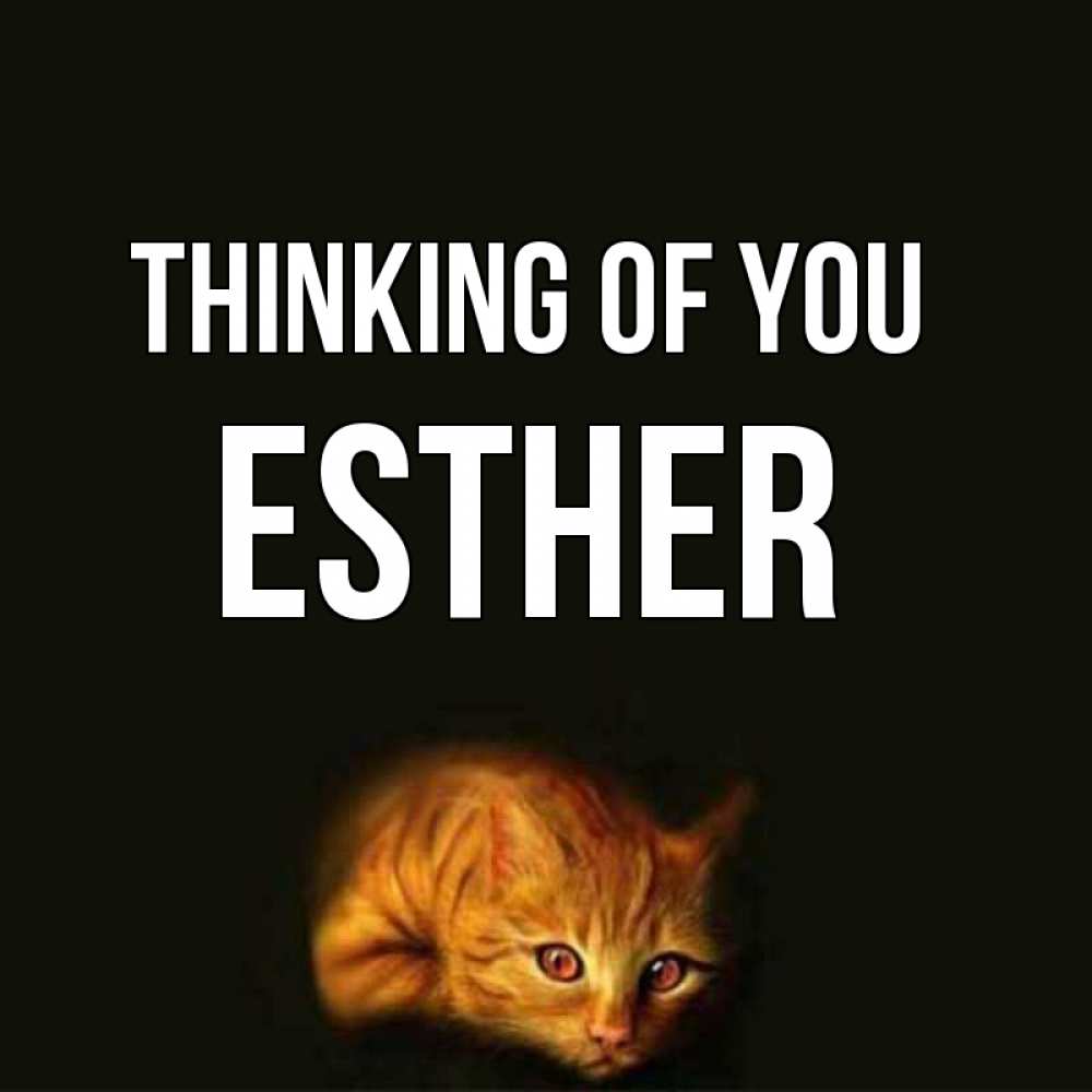Greetings card с именем, Esther Thinking of you рыжий Greetings with text for free download 