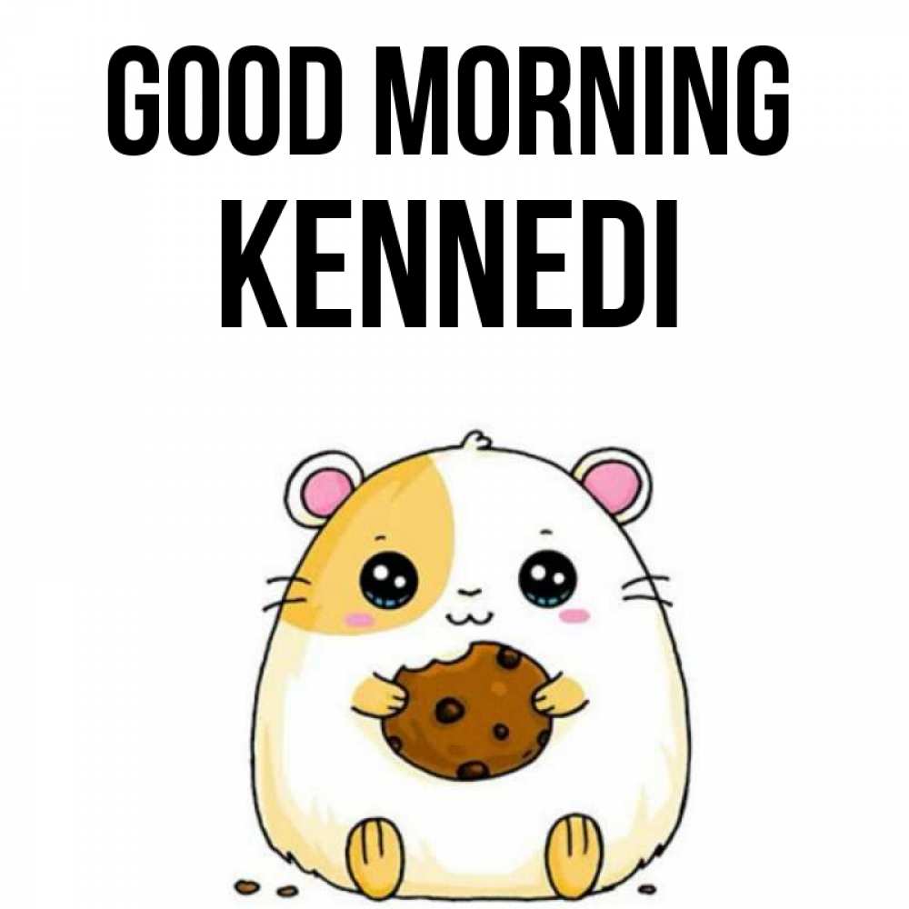 Greetings card с именем, Kennedi Good morning есть печеньку. Утречко Greetings with text for free download 