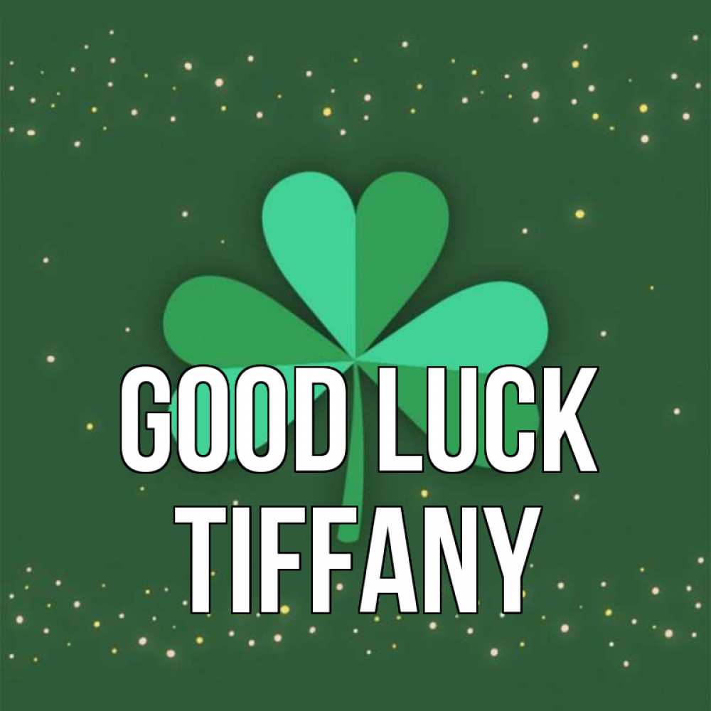 Greetings card с именем, Tiffany Good luck лист клевера Greetings with text for free download 
