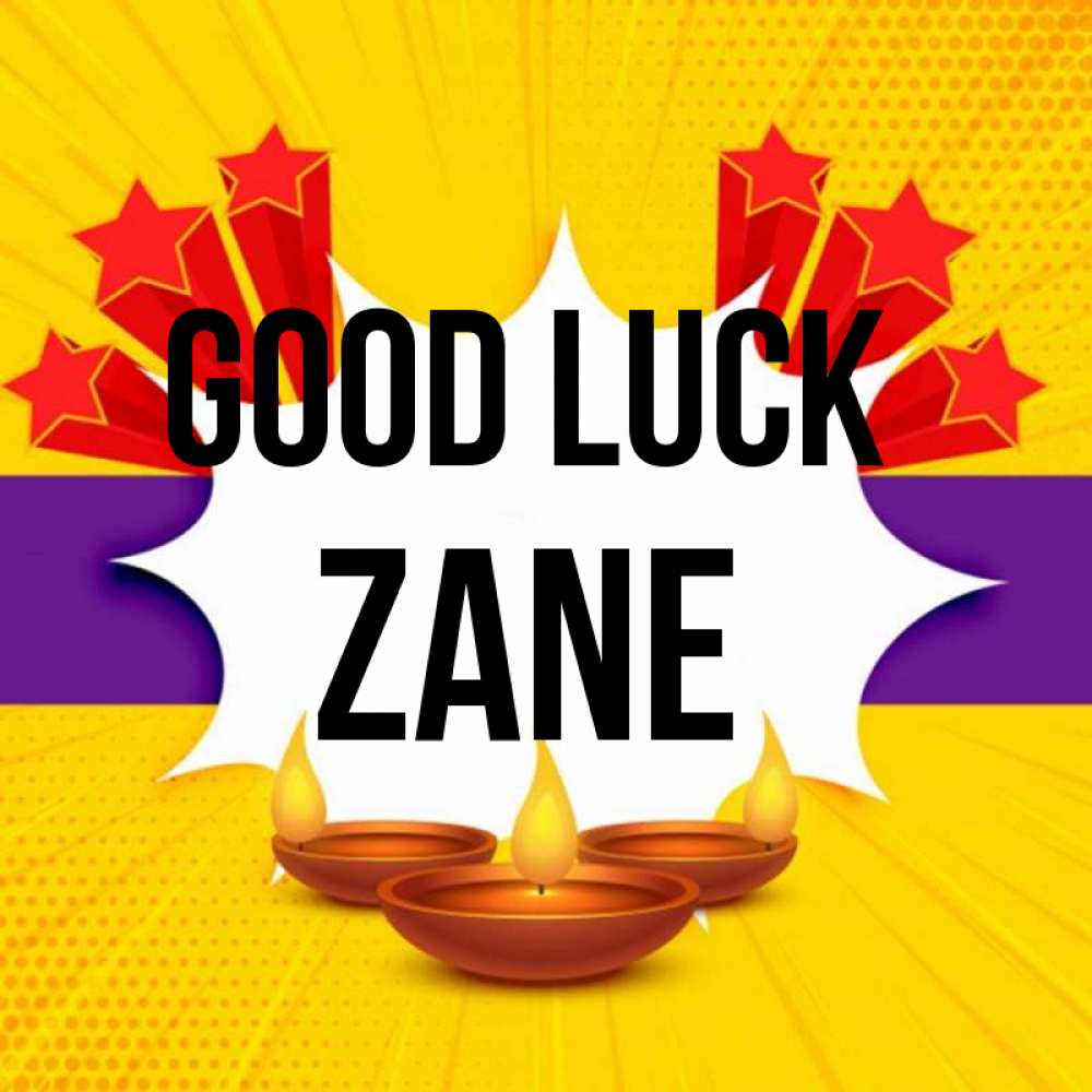 Greetings card с именем, Zane Good luck векторное изображение Greetings with text for free download 