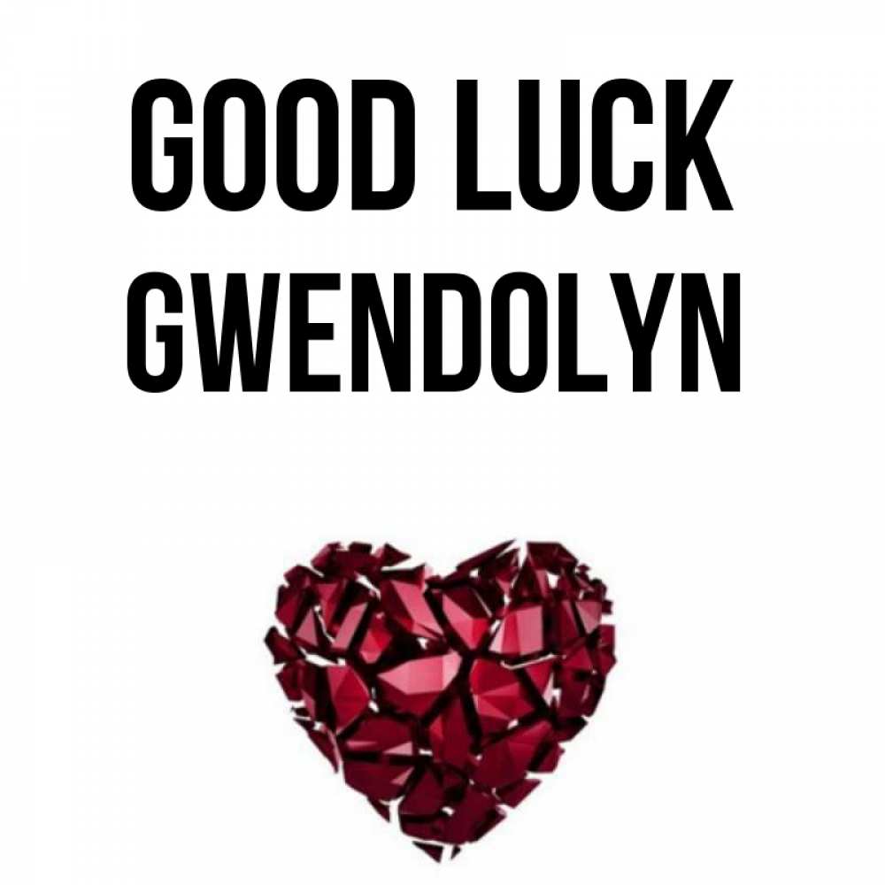 Greetings card с именем, Gwendolyn Good luck бордовое из кристаллов  1 Greetings with text for free download 
