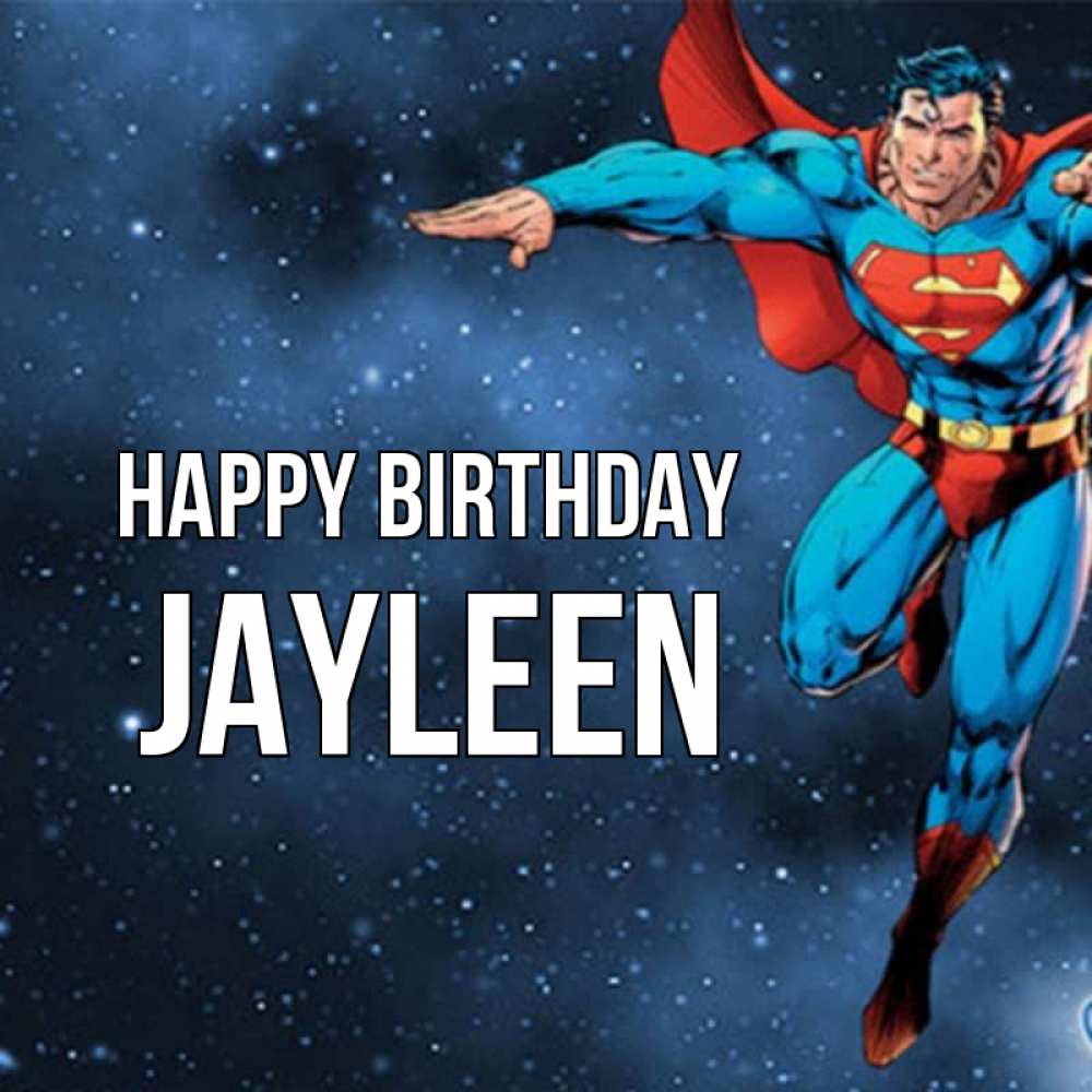 Greetings card с именем, Jayleen Happy Birthday супергерой Greetings with text for free download 