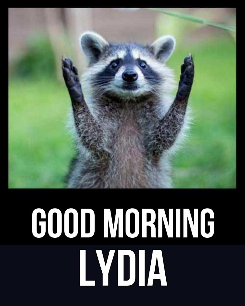 Greetings card с именем, Lydia Good morning хорошее настроение утречком Greetings with text for free download 