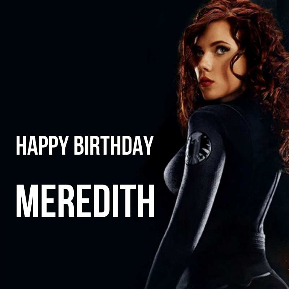 Greetings card с именем, Meredith Happy Birthday Марвел черная вдова Greetings with text for free download 