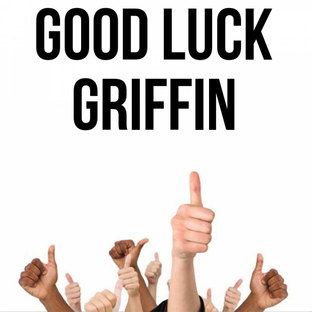 Greetings card с именем, Griffin Good luck молодцом Greetings with text for free download 