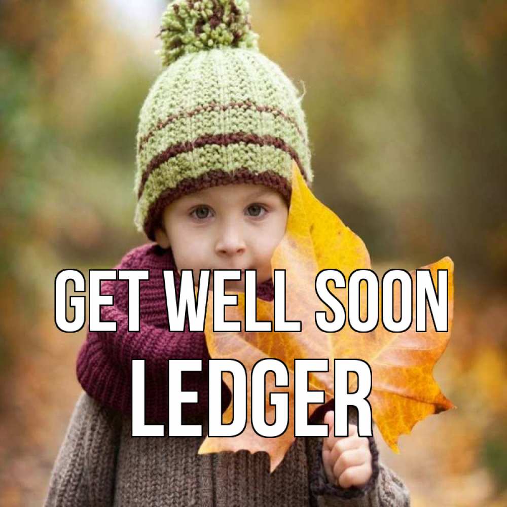 Greetings card с именем, Ledger Get well soon дышим свежим воздухом Greetings with text for free download 