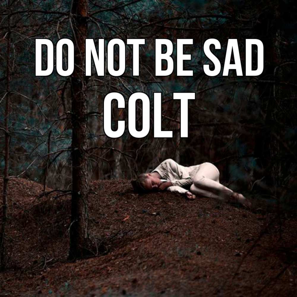 Greetings card с именем, Colt Do not be sad лес Greetings with text for free download 