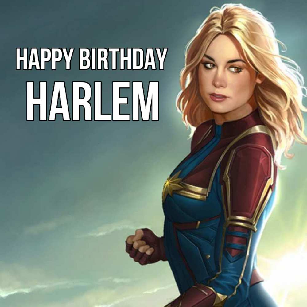 Greetings card с именем, Harlem Happy Birthday холод жара Greetings with text for free download 