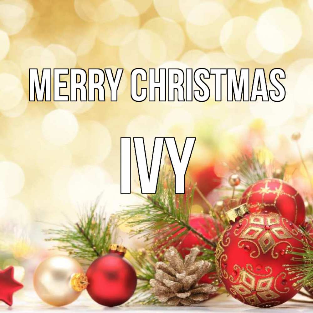 Greetings card с именем, Ivy Merry Christmas с рождеством Greetings with text for free download 