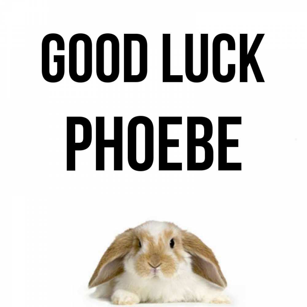 Greetings card с именем, Phoebe Good luck открытки с произвольным текстом который можно вставить в открытку и создать ее самостоятельно бесплатно онлайн Greetings with text for free download 