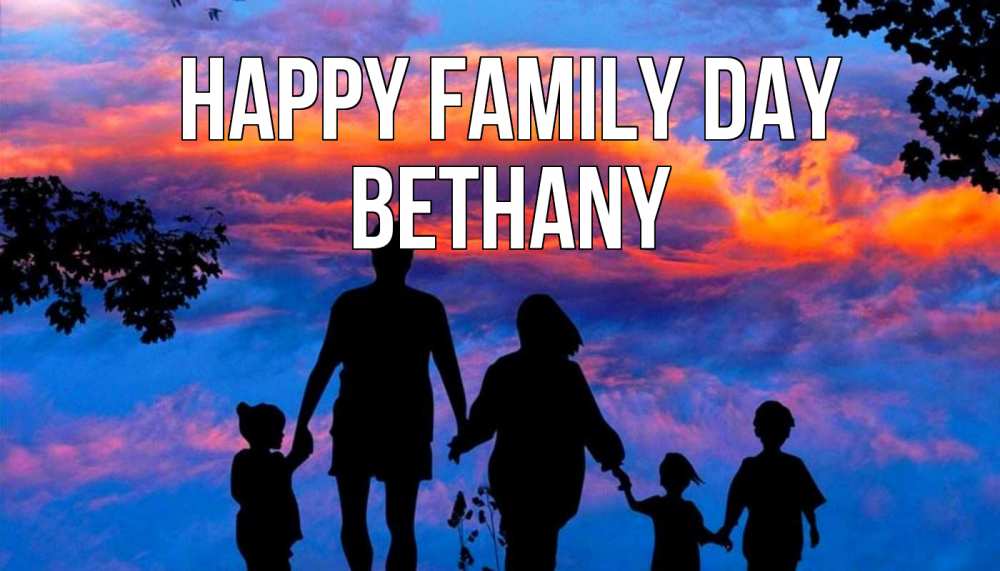 Greetings card с именем, Bethany happy family day семья Greetings with text for free download 