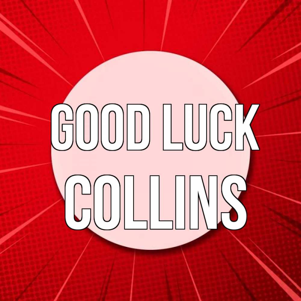 Greetings card с именем, Collins Good luck розовая кнопка Greetings with text for free download 