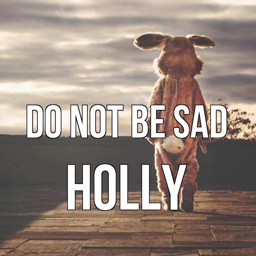 Greetings card с именем, Holly Do not be sad со спины Greetings with text for free download 