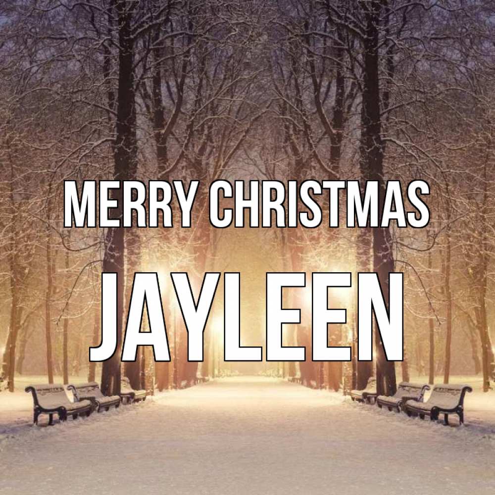 Greetings card с именем, Jayleen Merry Christmas зима, парк, фонарь, лес Greetings with text for free download 