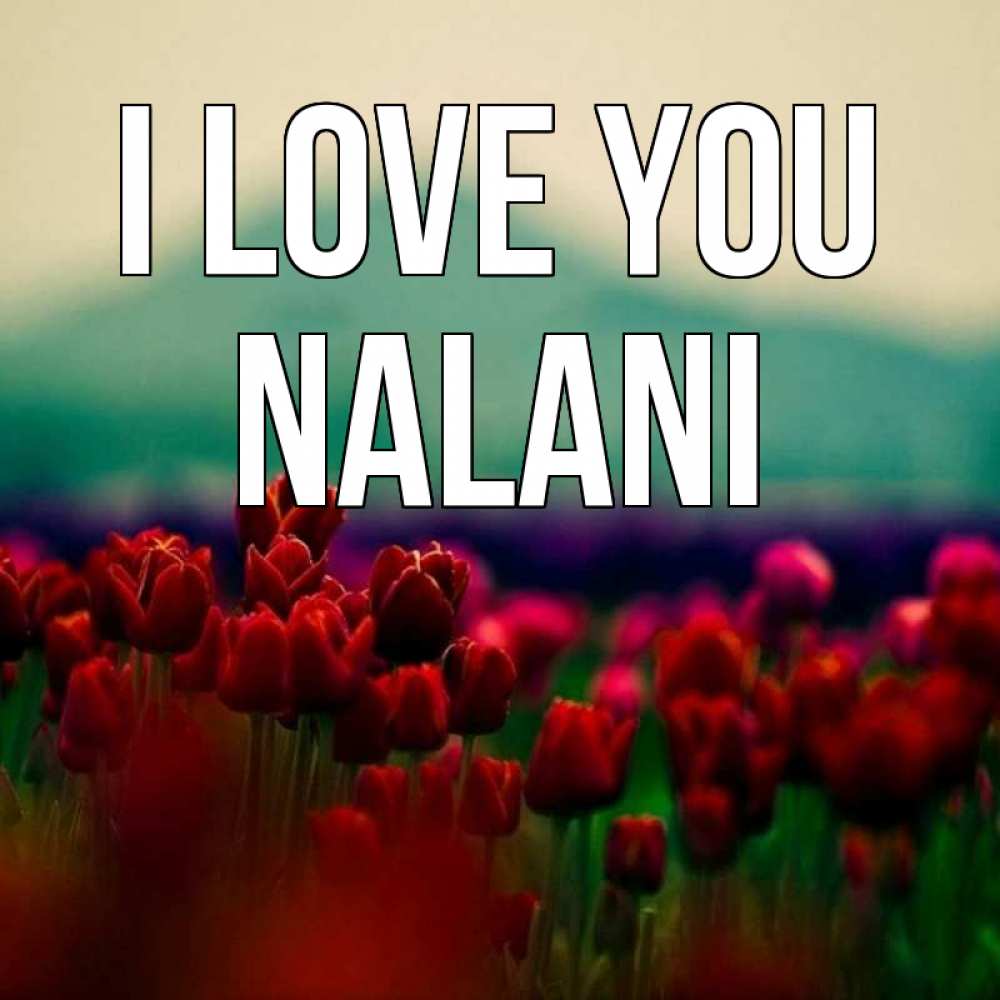 Greetings card с именем, Nalani I love you тюльпаны 4 Greetings with text for free download 