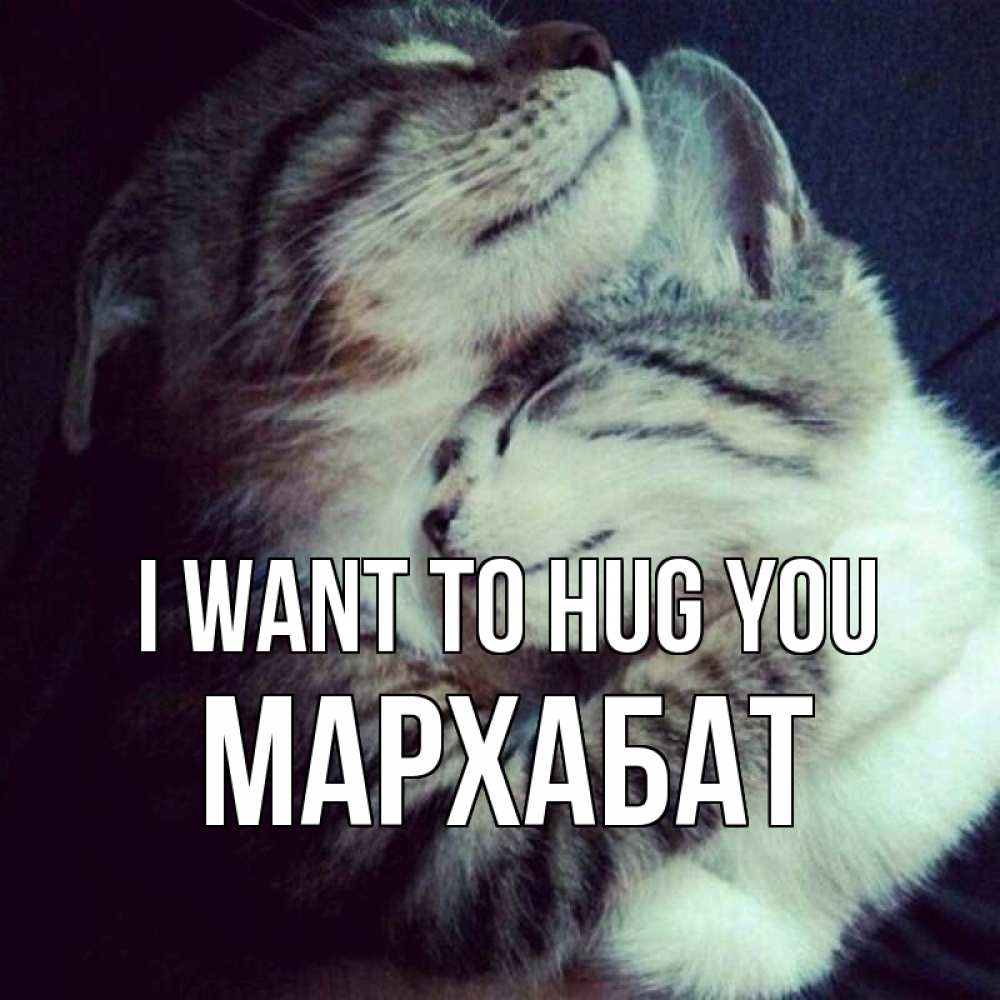 Greetings card с именем, МАРХАБАТ I want to hug you полосатики Greetings with text for free download 
