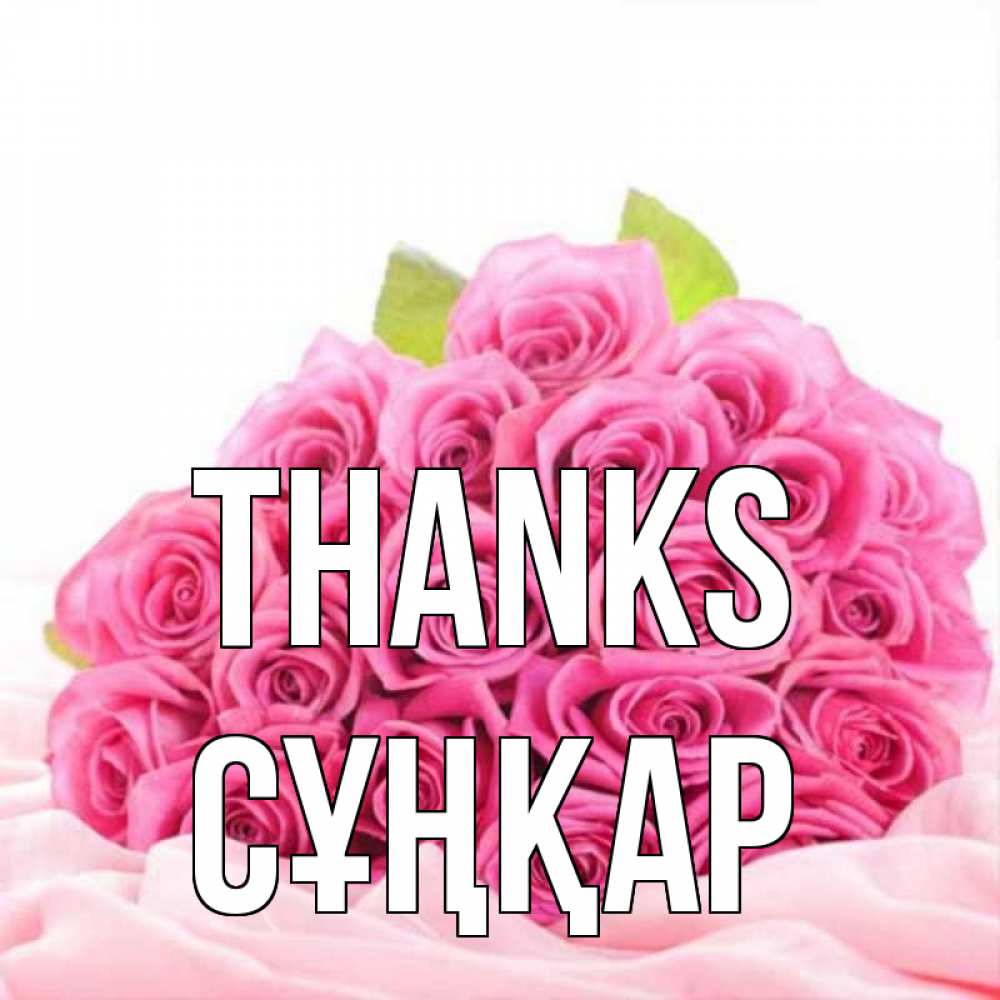 Greetings card с именем, СҰҢҚАР Thanks розовые розы с подписью Greetings with text for free download 