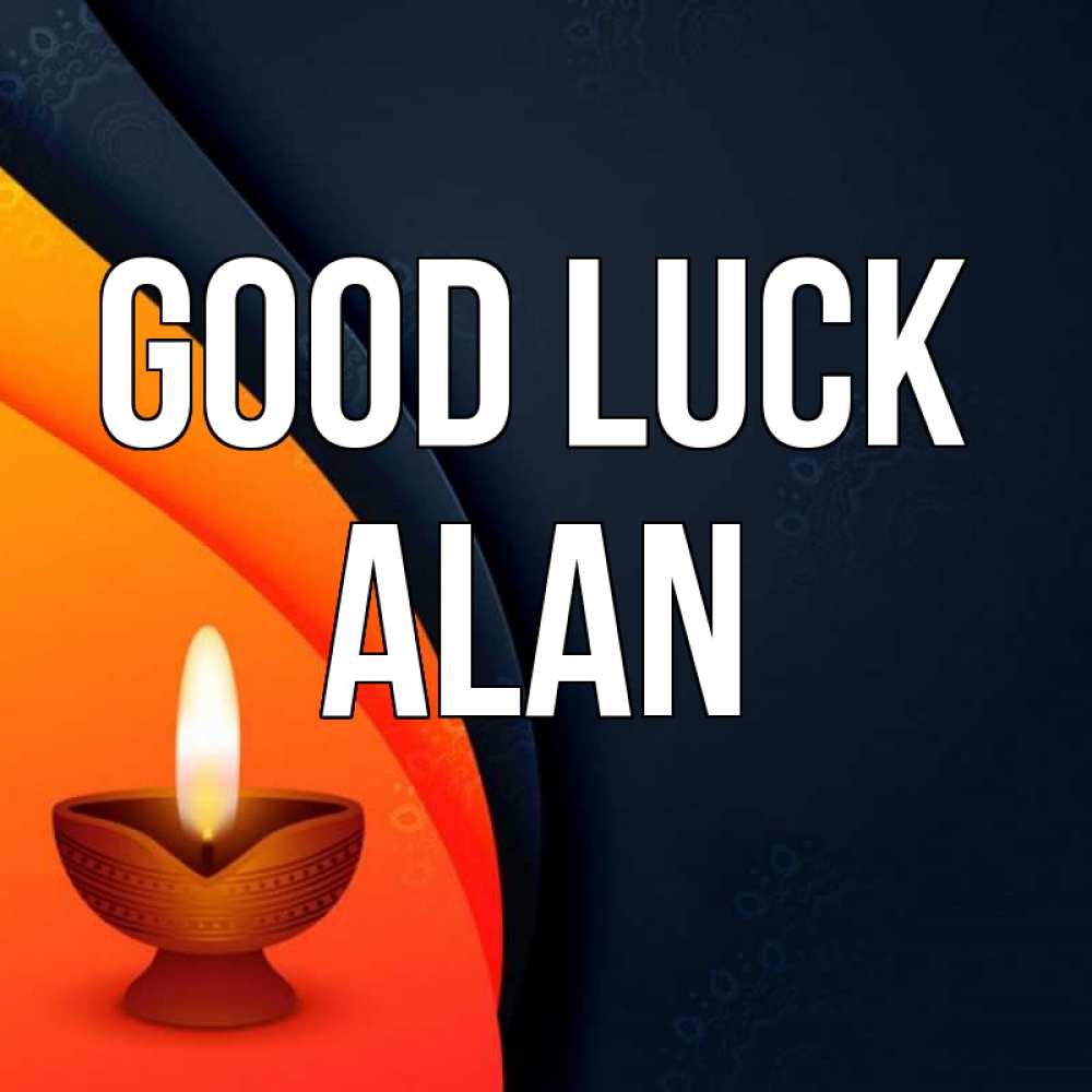 Greetings card с именем, Alan Good luck абстрактный фон Greetings with text for free download 