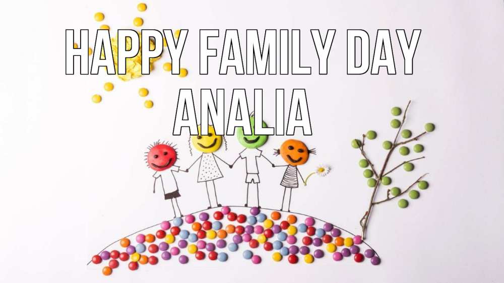 Greetings card с именем, Analia happy family day с днем семьи Greetings with text for free download 