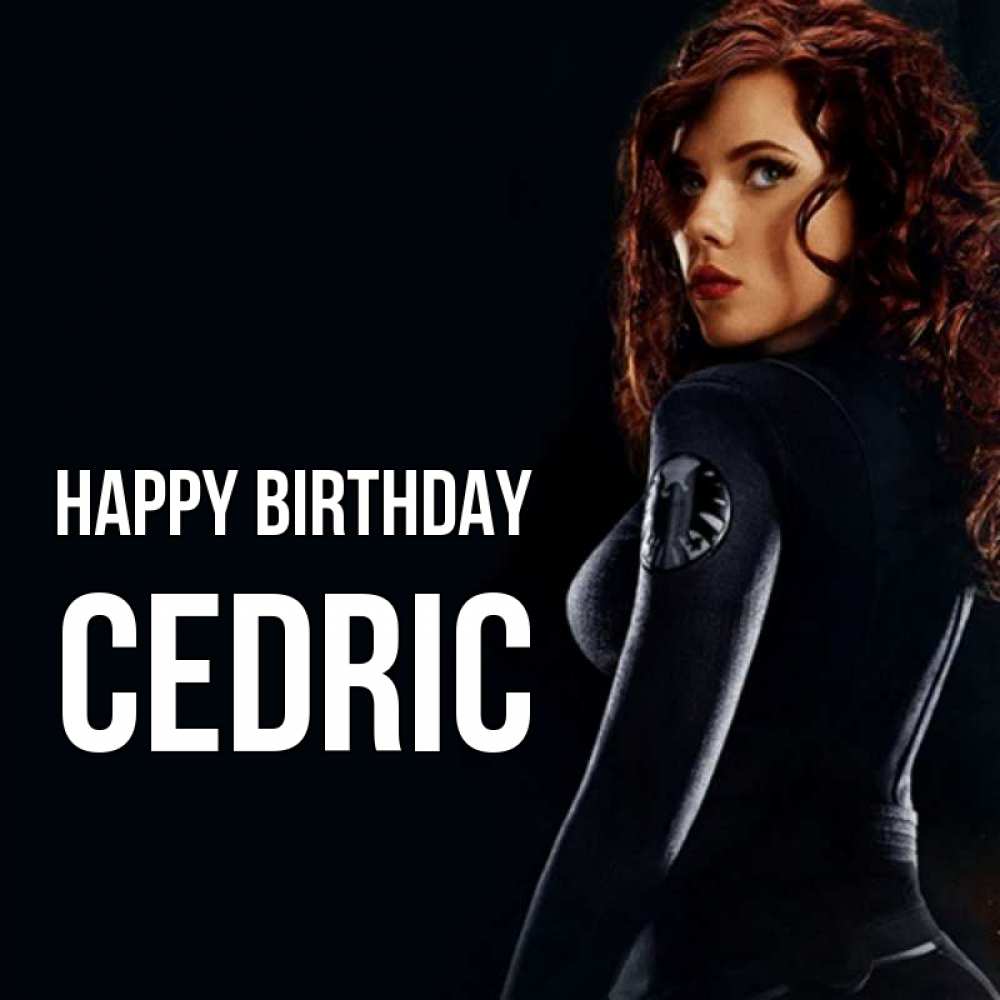 Greetings card с именем, Cedric Happy Birthday Марвел черная вдова Greetings with text for free download 