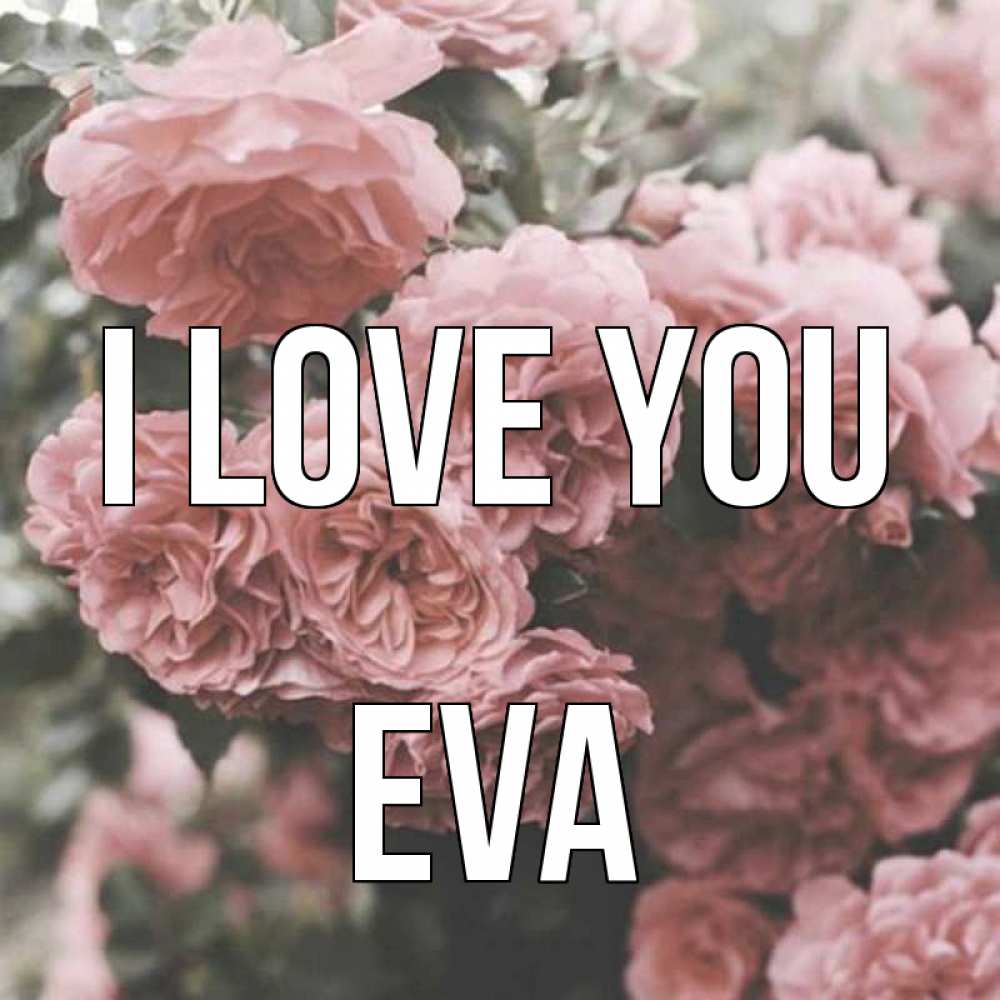 Greetings card с именем, Eva I love you розы 3 Greetings with text for free download 
