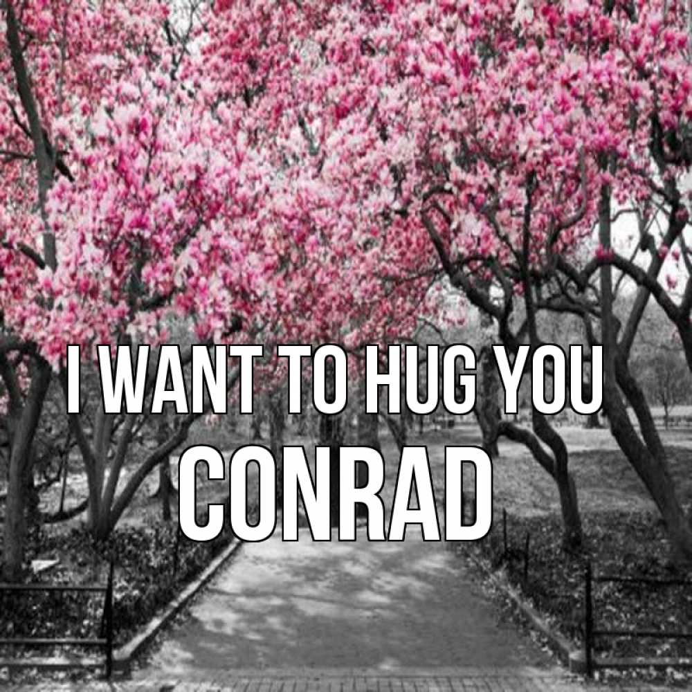 Greetings card с именем, Conrad I want to hug you обработанное фото Greetings with text for free download 