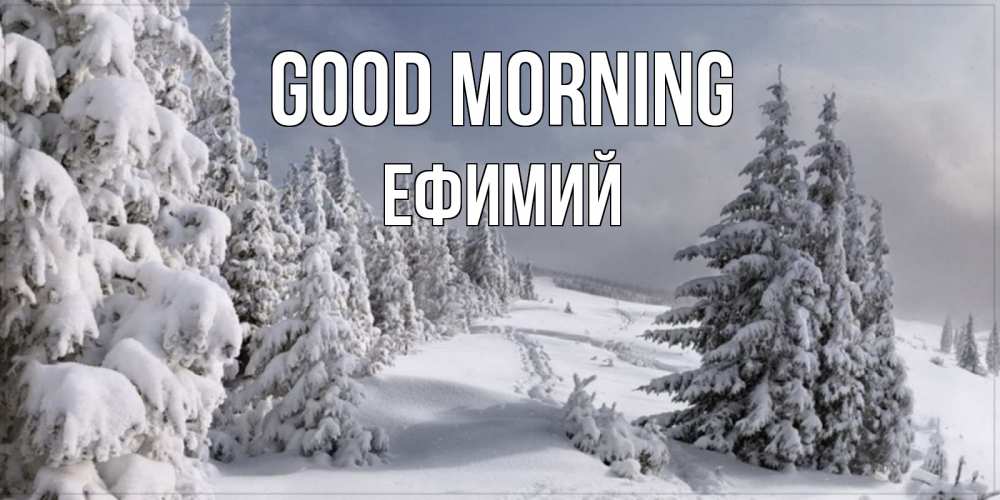 Greetings card с именем, Ефимий Good morning пасмурное утро Greetings with text for free download 