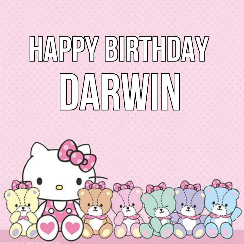 Greetings card с именем, Darwin Happy Birthday Мишки Greetings with text for free download 