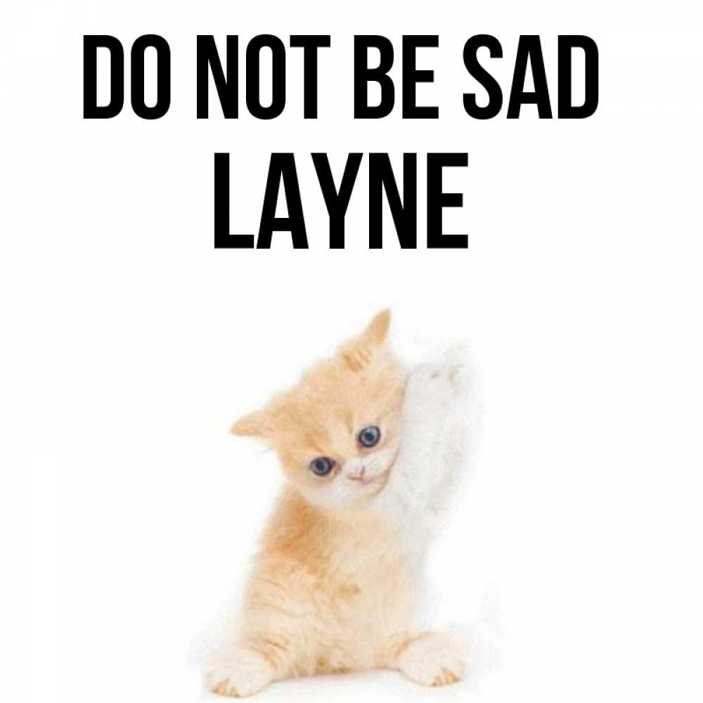 Greetings card с именем, Layne Do not be sad просящий кот Greetings with text for free download 