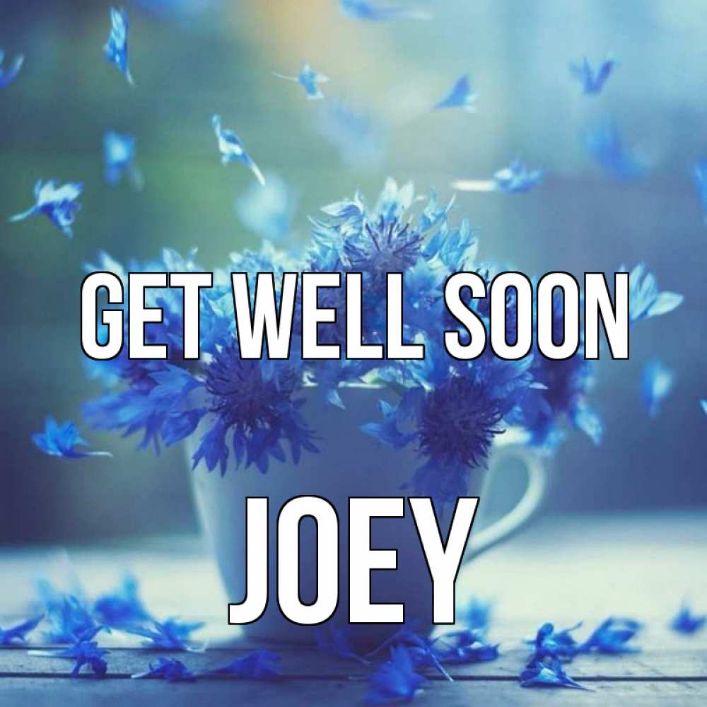 Greetings card с именем, Joey Get well soon кружка с зельем и цветами Greetings with text for free download 
