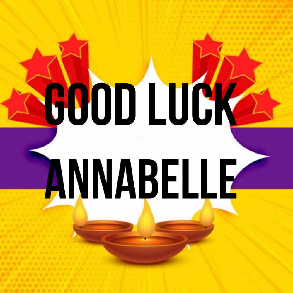 Greetings card с именем, Annabelle Good luck векторное изображение Greetings with text for free download 