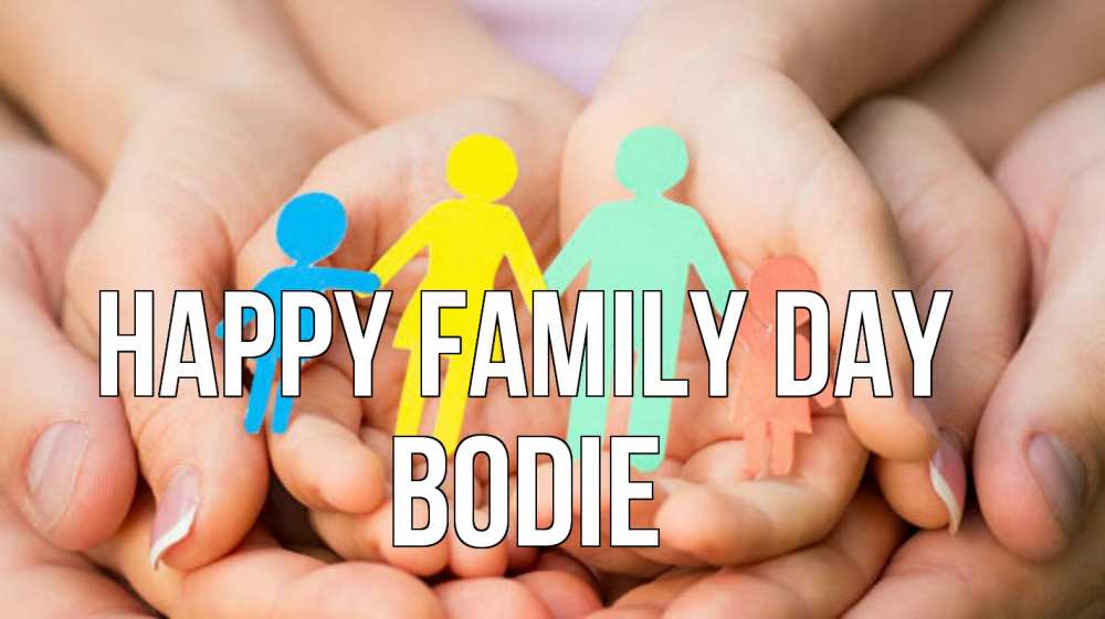 Greetings card с именем, Bodie happy family day Руки, бумага, семья Greetings with text for free download 