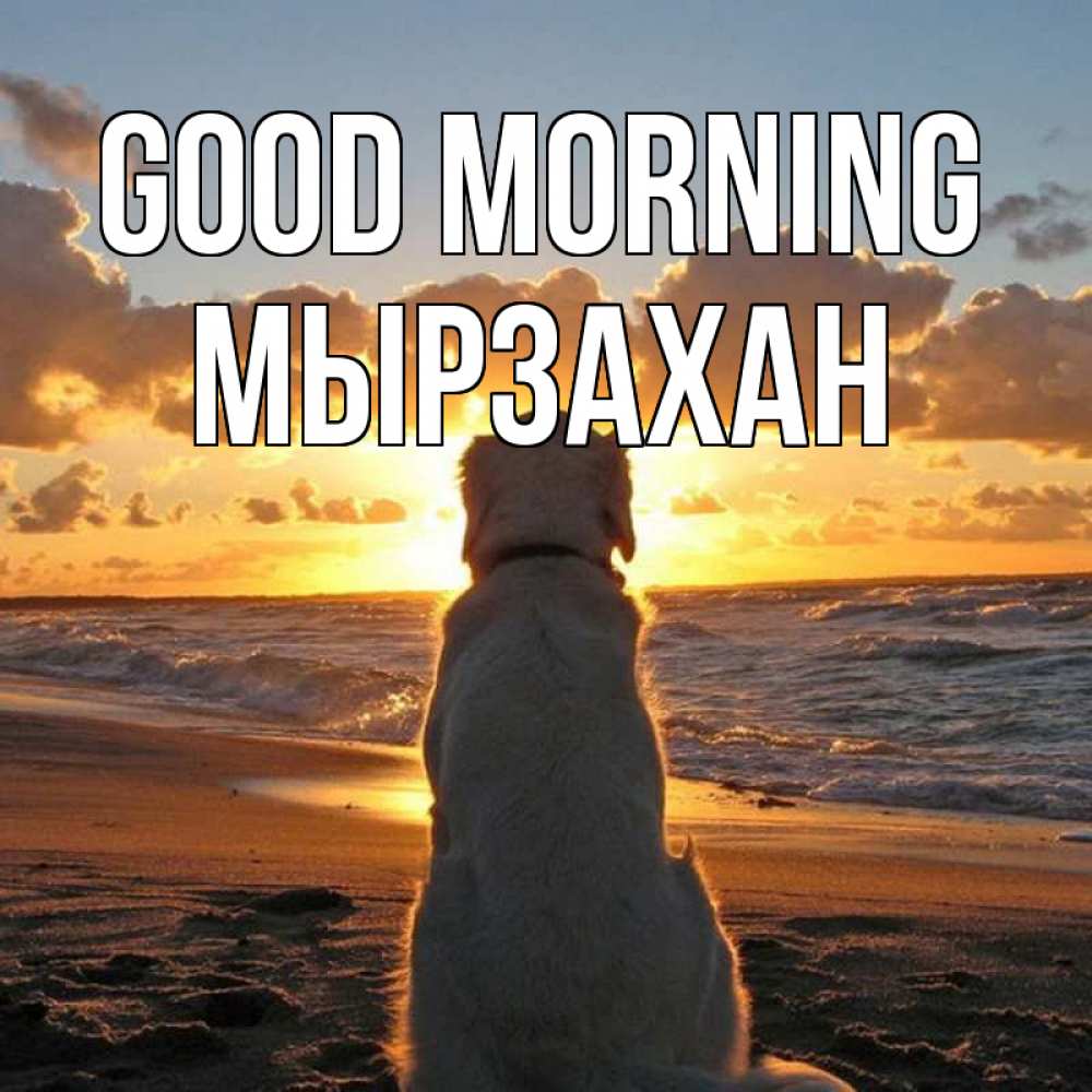 Greetings card с именем, Мырзахан Good morning восход солнца Greetings with text for free download 