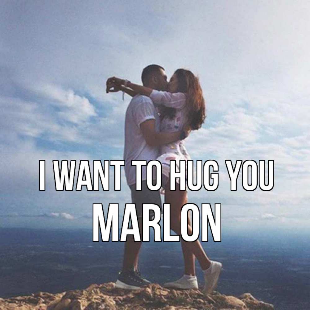 Greetings card с именем, Marlon I want to hug you Морской пейзаж Greetings with text for free download 