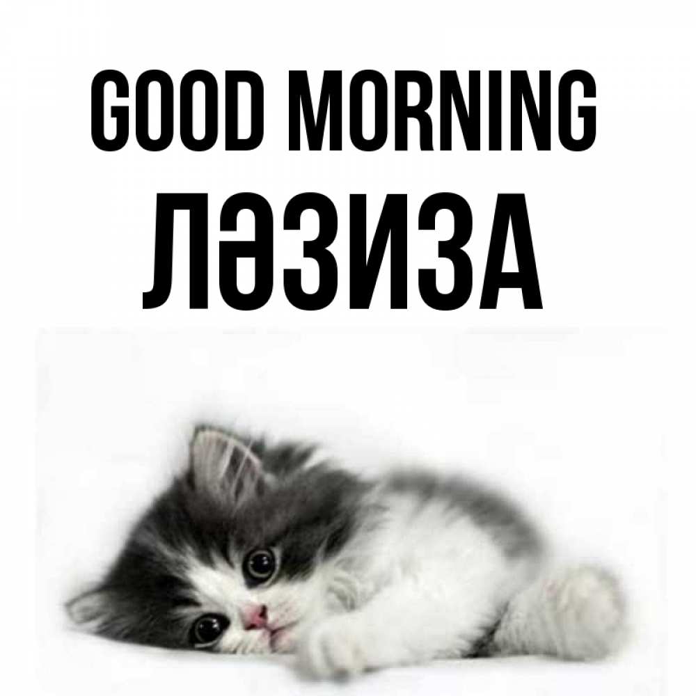Greetings card с именем, ЛӘЗИЗА Good morning кот лапки Greetings with text for free download 