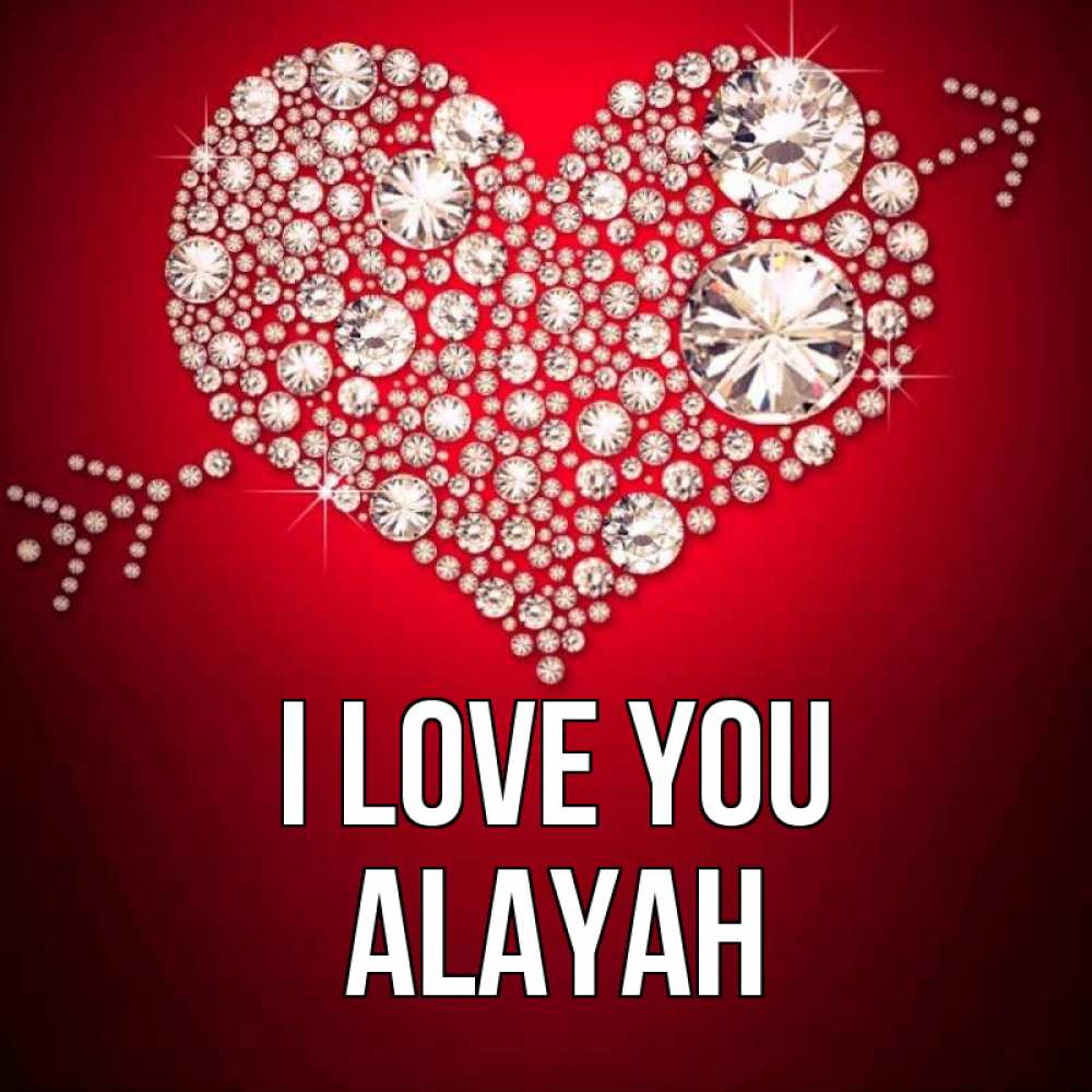 Greetings card с именем, Alayah I love you стрела купидона Greetings with text for free download 