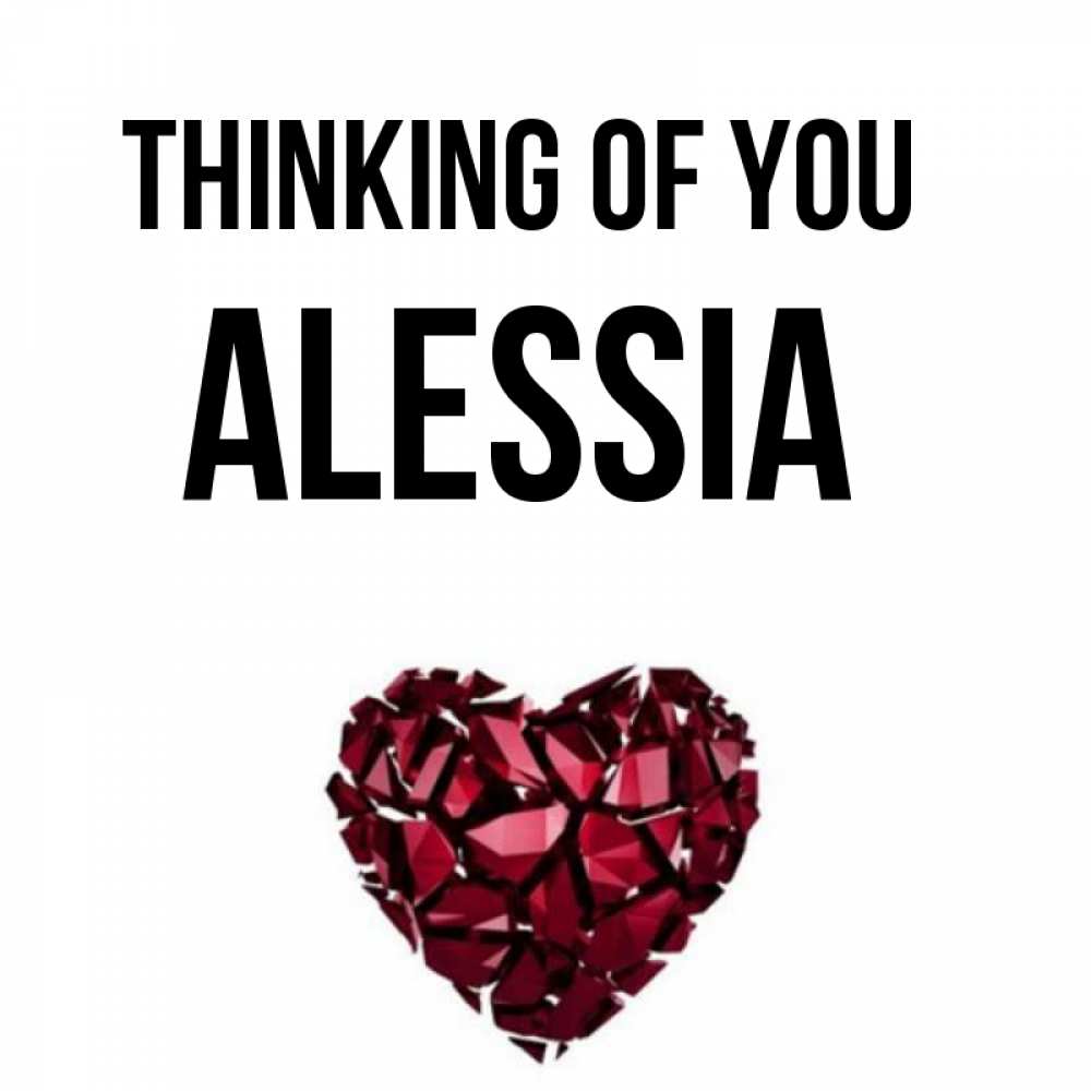 Greetings card с именем, Alessia Thinking of you рубиновое 1 Greetings with text for free download 