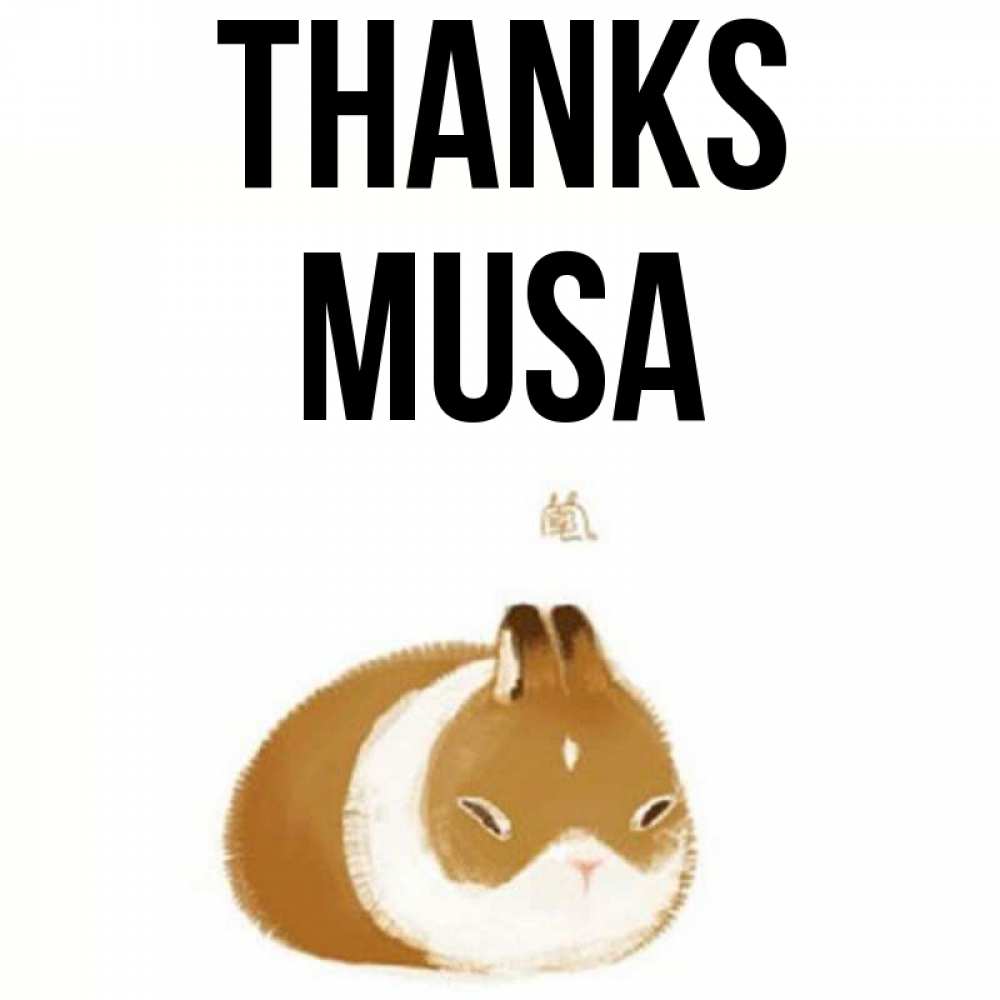 Greetings card с именем, Musa Thanks коричнево белый домашний питомец Greetings with text for free download 