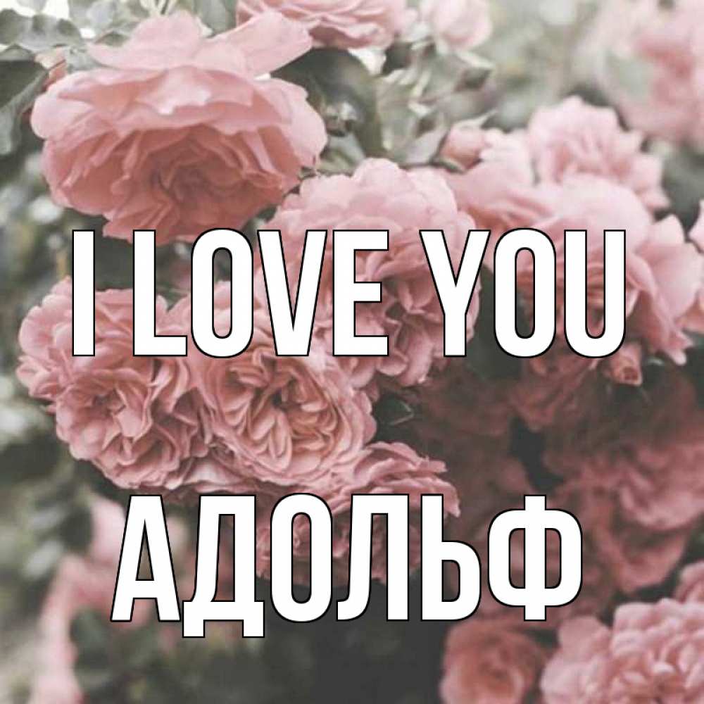 Greetings card с именем, Адольф I love you розы 3 Greetings with text for free download 