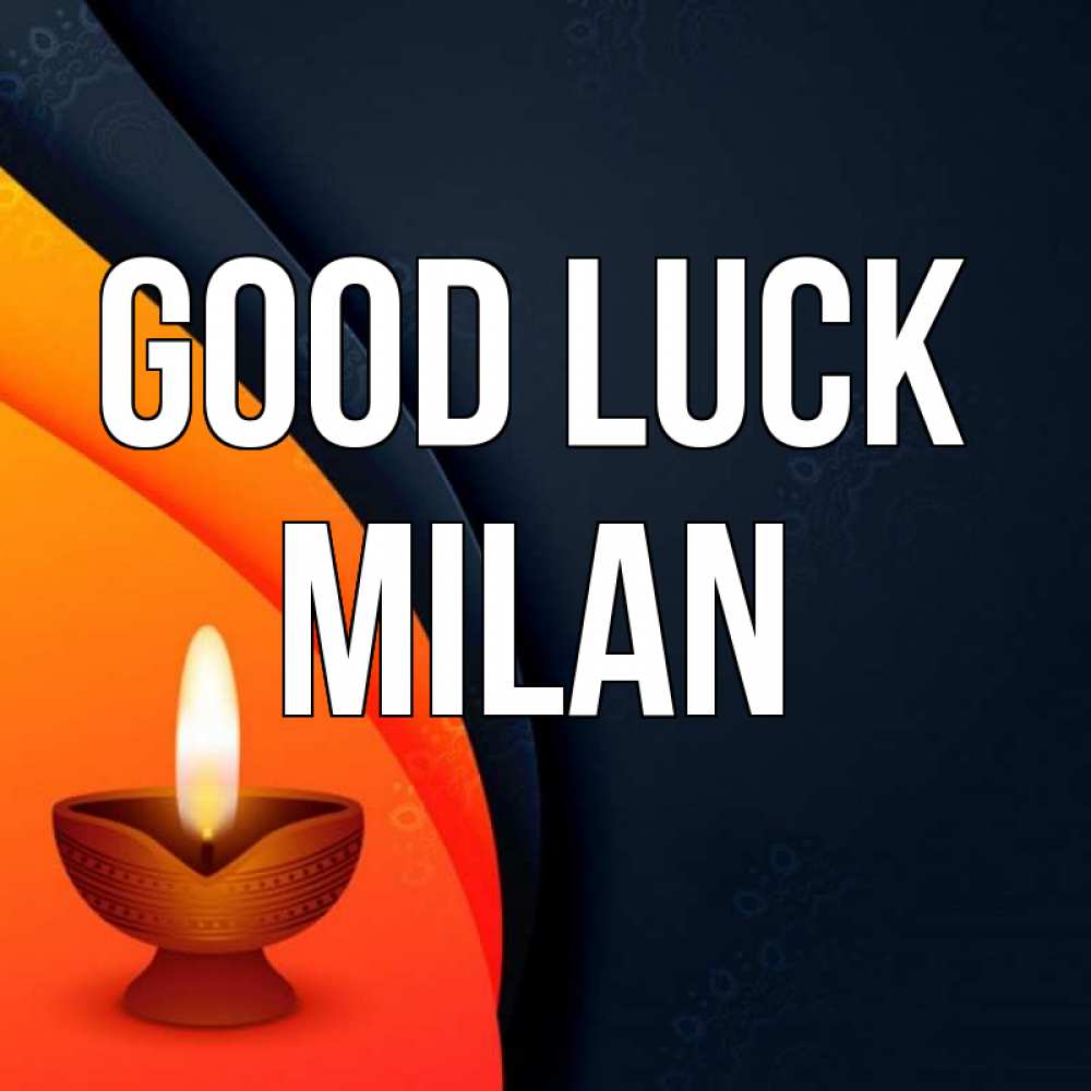 Greetings card с именем, Milan Good luck абстрактный фон Greetings with text for free download 