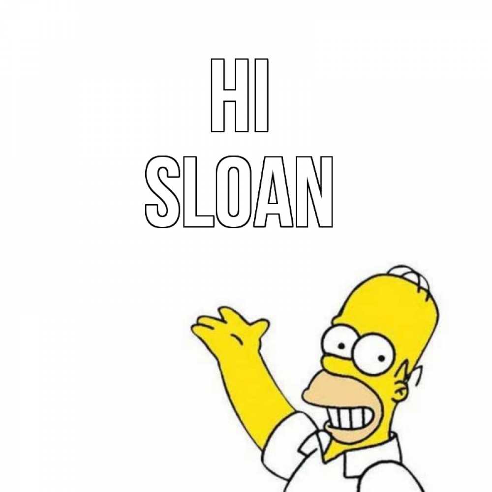 Greetings card с именем, Sloan Hi Симпсоны Greetings with text for free download 